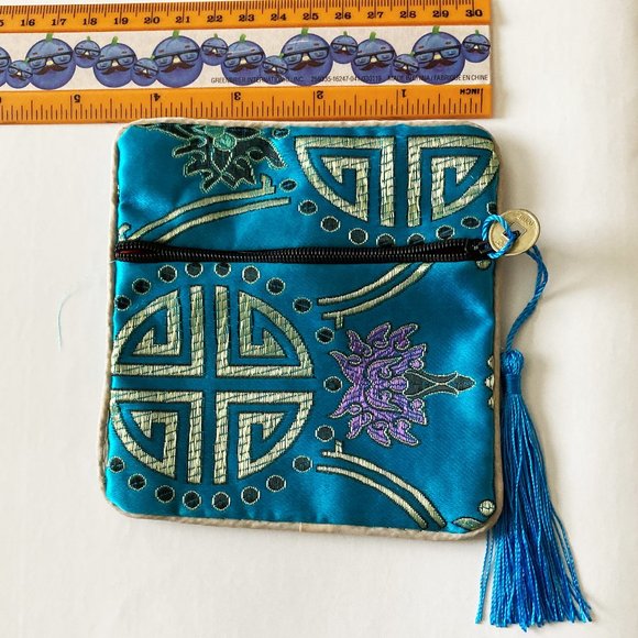 3/30 Ethnic Blue Tassel Coin Bag - Picture 6 of 6